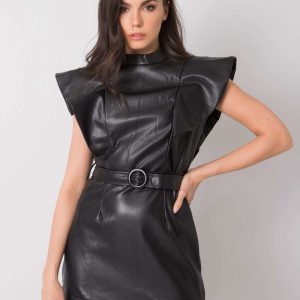 Maricela black eco-leather dress