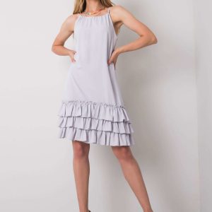 Light grey ruffle dress Routh PARIS