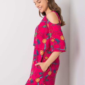 Fuchsia dress with prints Maresol RUE PARIS