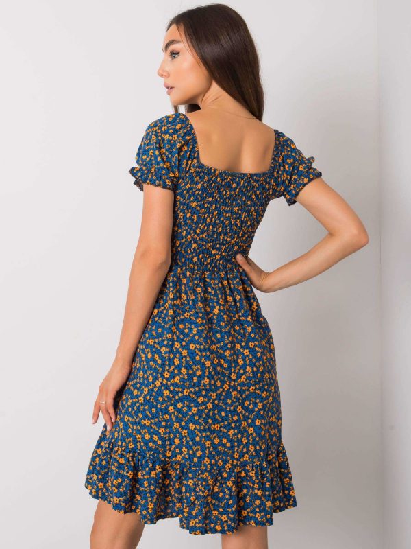 Dark blue patterned dress Dulcia RUE PARIS