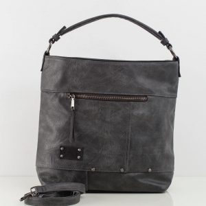 Graphite large bag made of eco leather