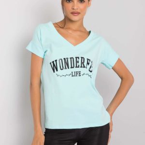 Mint t-shirt with inscription Leila