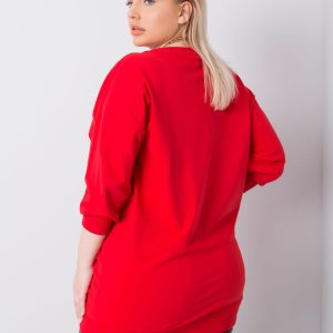 Red plus size blouse with Messina applique