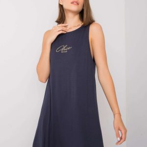 Navy blue dress with neckline on the back Lesly RUE PARIS