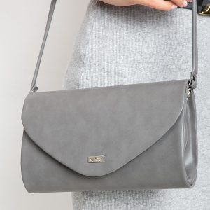 Dark grey eco-leather clutch