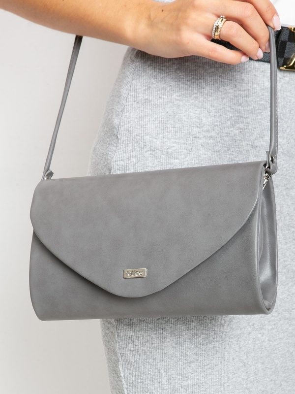 Dark grey eco-leather clutch