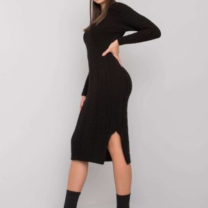 Ellada RUE PARIS black knit dress