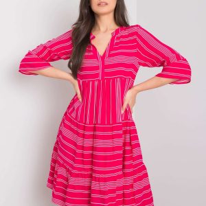 Pink dress with ruffle Margherita SUBLEVEL