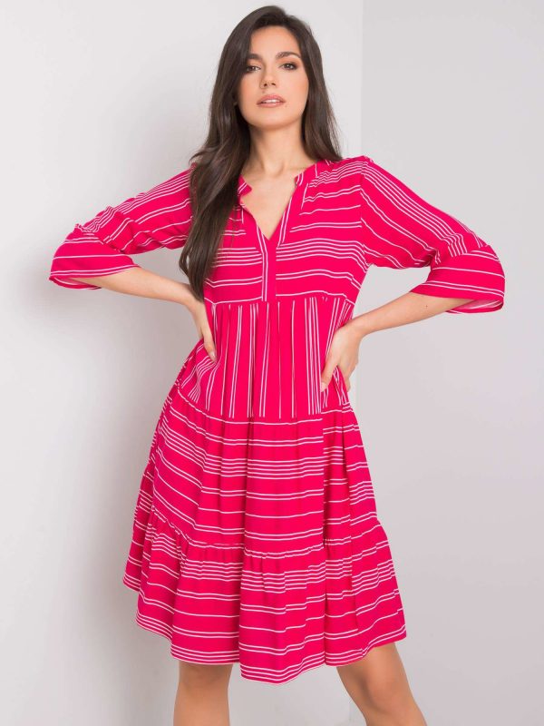 Pink dress with ruffle Margherita SUBLEVEL