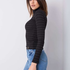 Black and silver turtleneck sweater Leslie RUE PARIS