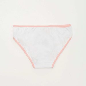 White and Peach Cotton Girl Panties