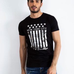 Black Men's T-Shirt Designed