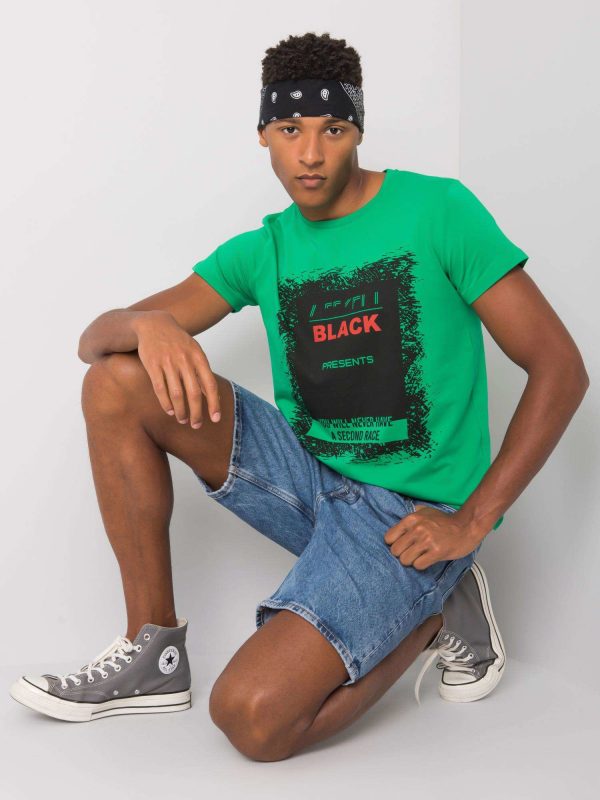 Dark green T-shirt for men cotton Brighton