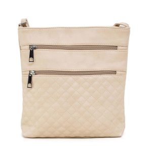 Light Peach Quilted Handbag