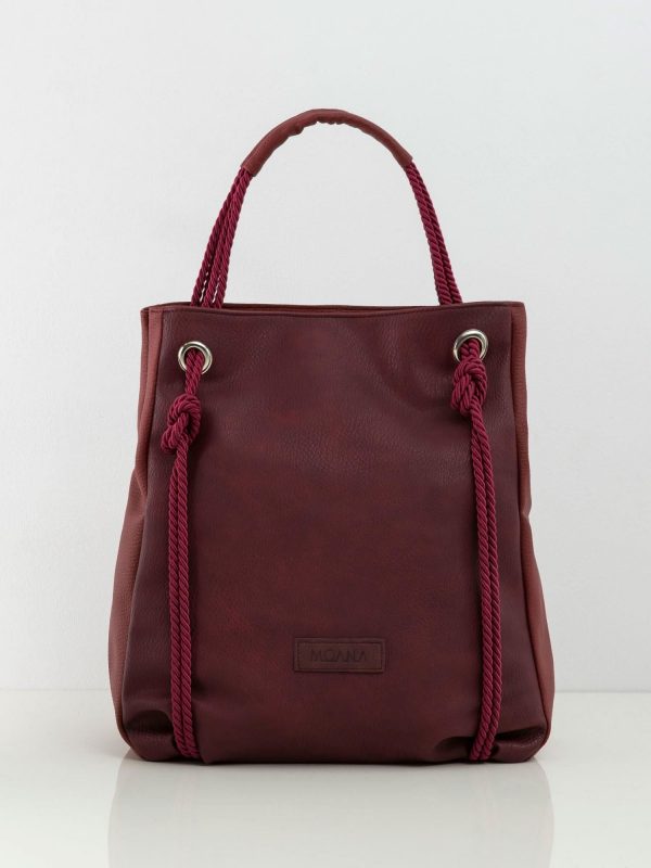 Burgundy women's bag made of eco leather