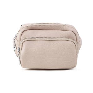 Beige eco-leather kidney sachet