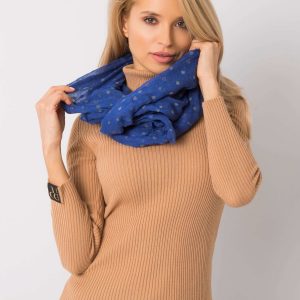 Dark blue scarf with hearts