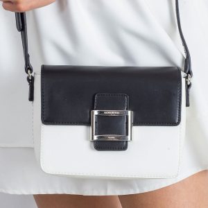 Black and white eco-leather handbag