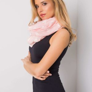 Pink scarf with hearts print