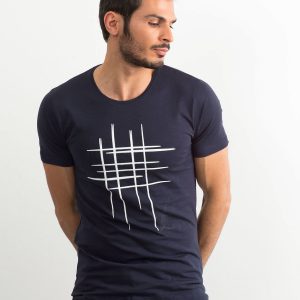 Men's T-shirt in cotton navy blue