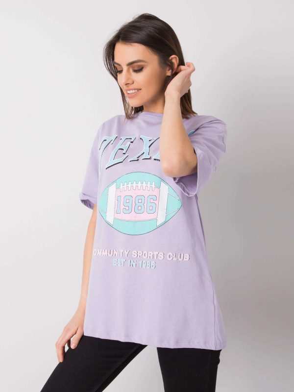 Purple t-shirt with print RUE PARIS