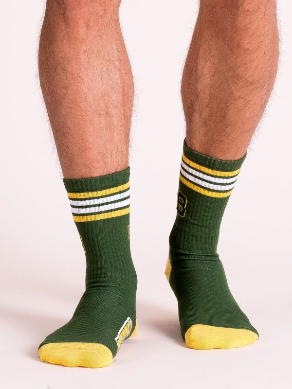 Green & Yellow Men's Sports Socks