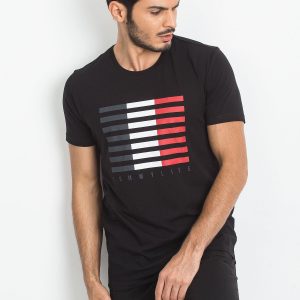 TOMMY LIFE Black T-shirt for men