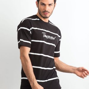 Black Men's Striped T-Shirt