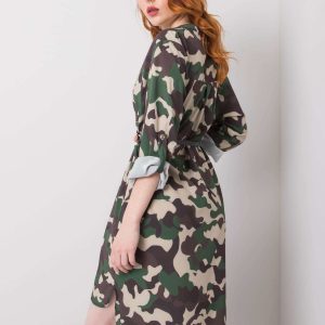 Beige and green camo dress Blaise