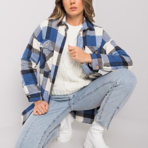 Dark blue plaid shirt for women Cillian RUE PARIS