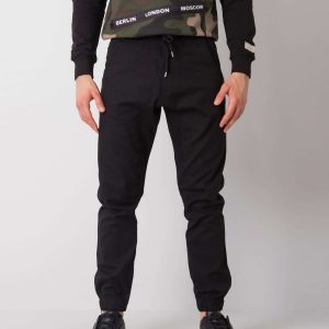 Black Men's Joggers with Straps