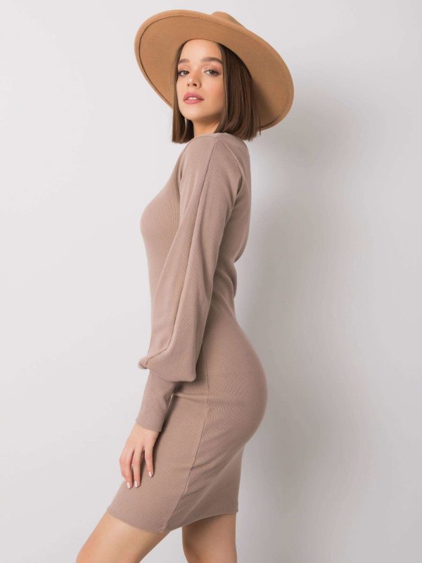 Dark beige cotton dress Alvine RUE PARIS