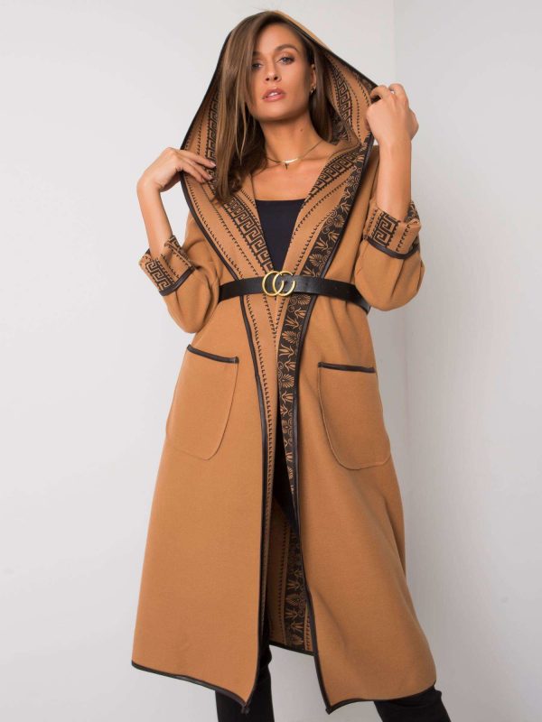 Hannele Camel Hooded Coat