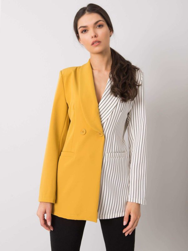 Ayra white and yellow blazer