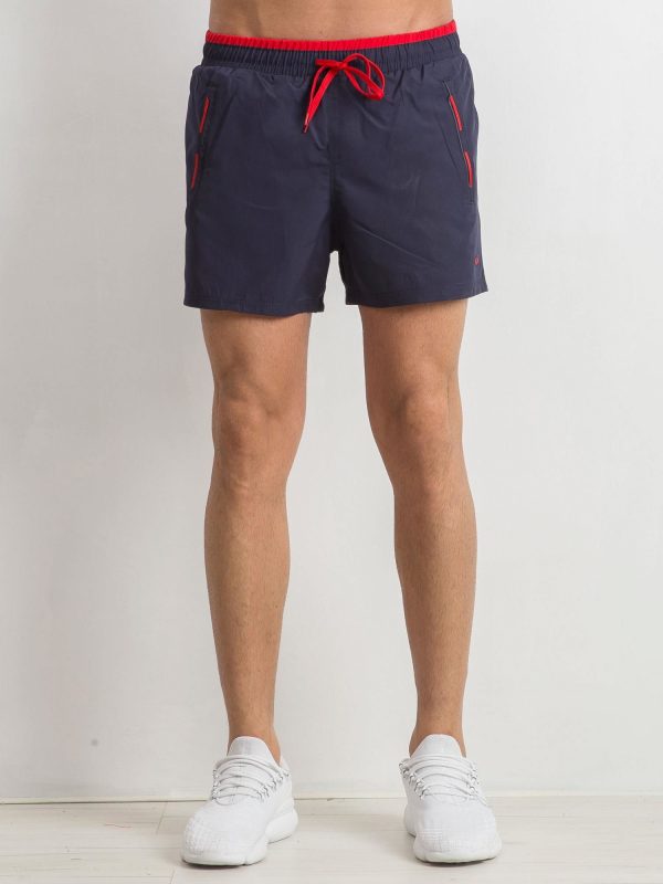 Navy blue and red men's shorts Independent