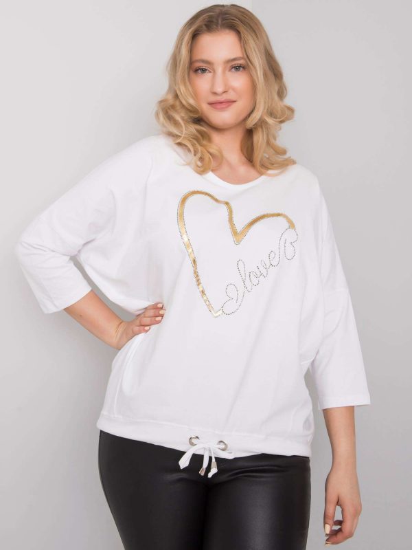 White blouse plus size Adah