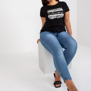 Black and Grey Plus Size Short Sleeve T-Shirt