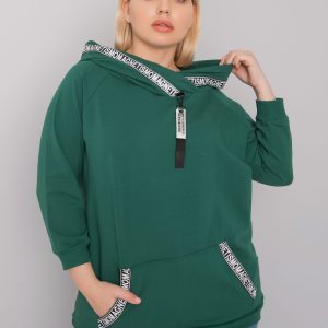 Dark Green Plus Size Hoodie Jordynn