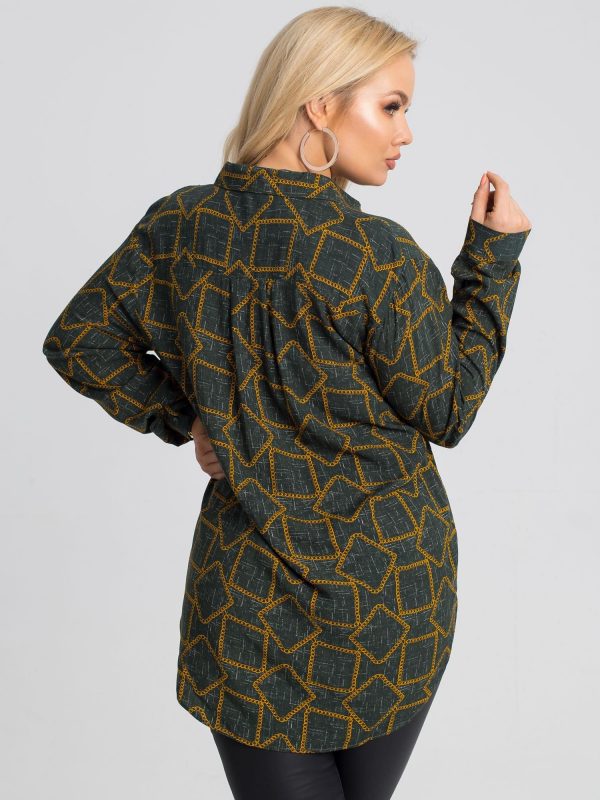 Dark green plus size shirt Daliah RUE PARIS