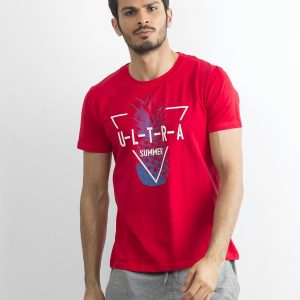 Red Men's T-Shirt with Print