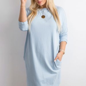 Blue Cotton Oversize Dress