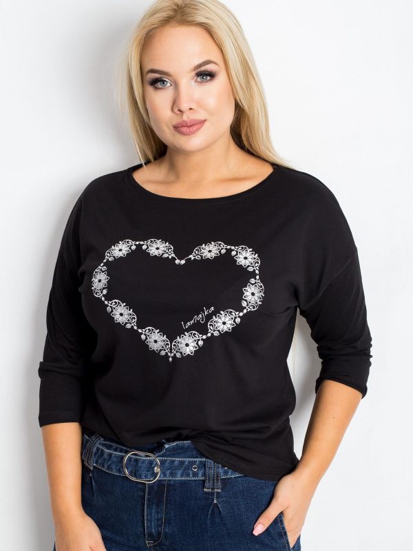 Black Plus Size Blouse Feelings