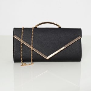 Black clutch bag with handle