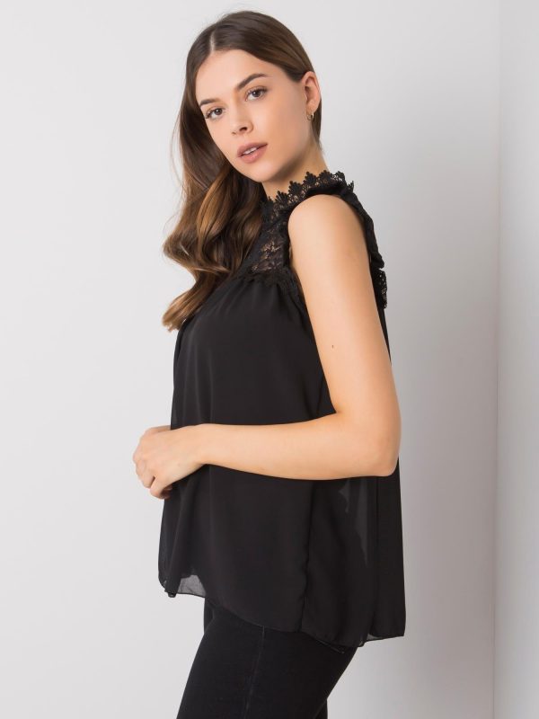 Aileen black formal blouse