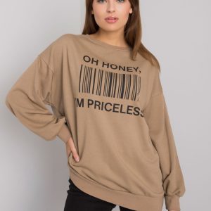 Dark beige sweatshirt with Basile print