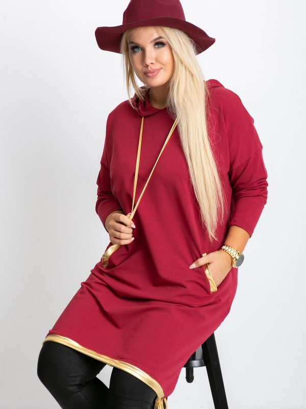 Burgundy Plus Size Rock Dress