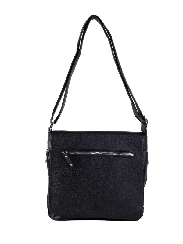 Black Eco Leather Shoulder Bag