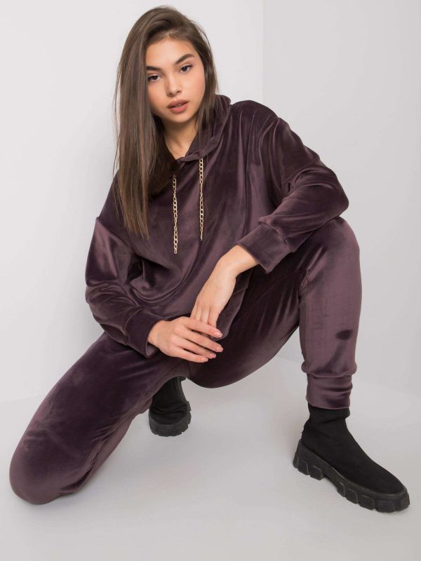 Purple velour set with Chanya pants