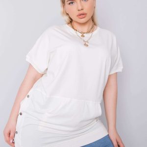 Ecru blouse plus size with pocket Newport