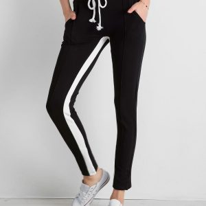 Defined black sweatpants for women